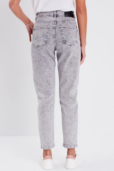 Jeans slouchy denim snow gris femme