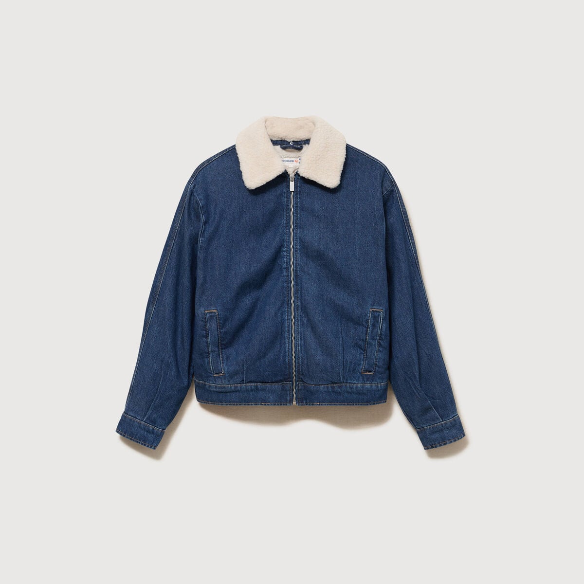 Blouson oversize en jeans doubl&eacute; denim stone femme