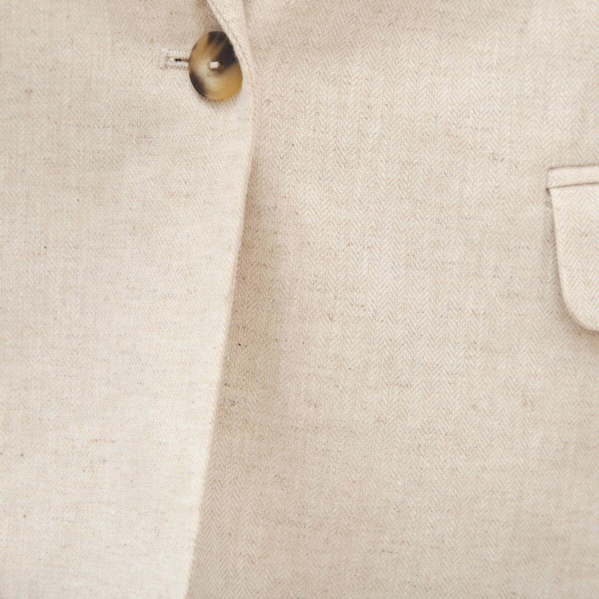 Blazer manches longues col tailleur sable femme