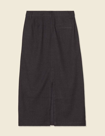 Jupe longue droite gris femme