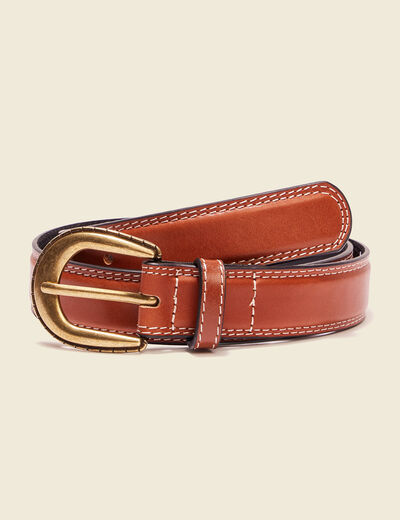 Ceinture en cuir marron femme