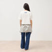 T-shirt droit cropped manches coude ecru femme
