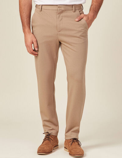 Pantalon chino slim beige homme