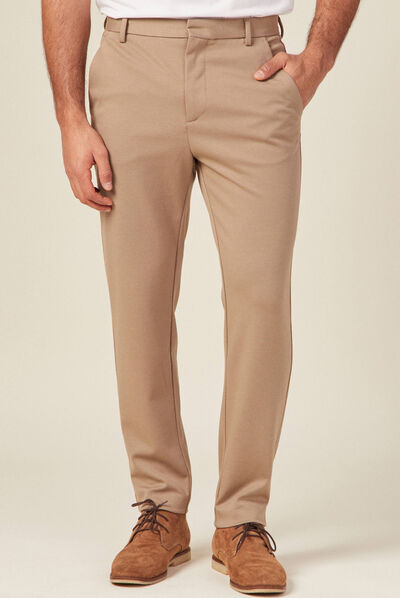Pantalon chino slim beige homme