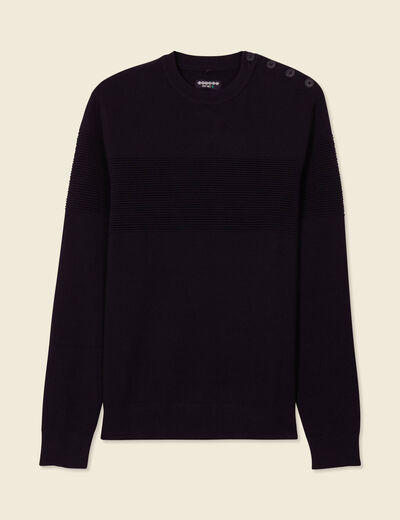 Pull éco-responsable bleu foncé homme