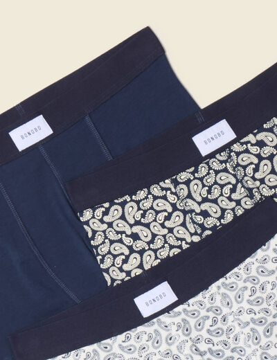 Lot 3 boxers bleu marine homme
