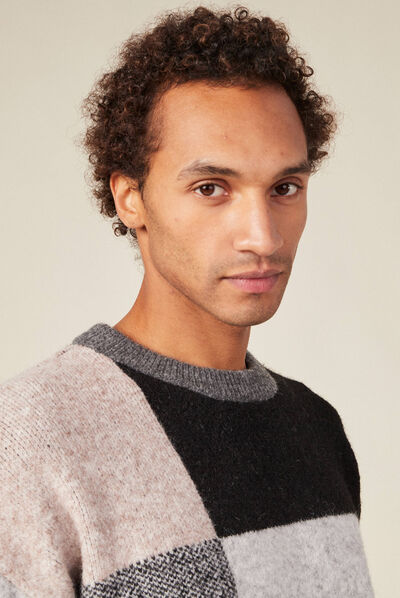Pull manches longues noir homme