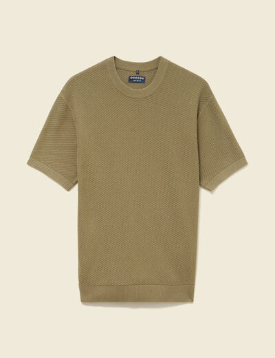T-shirt en coton vert kaki homme