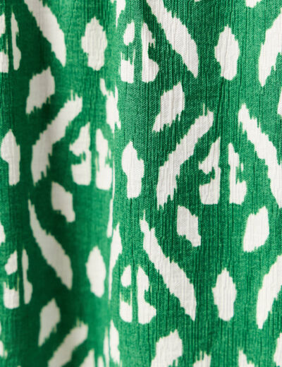 Jupe longue évasée vert femme