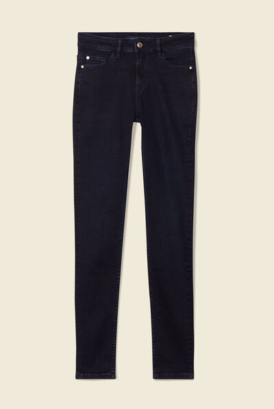 Jeans skinny taille haute denim blue black femme