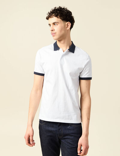 Polo cintr&eacute; en coton manches courtes vert olive homme