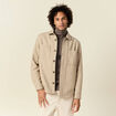 Surchemise boutonn&eacute;e beige homme