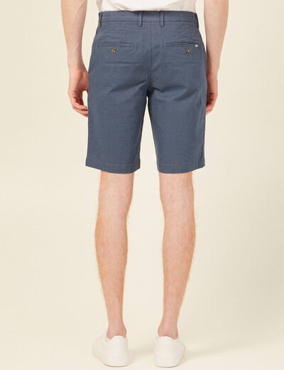 Bermuda droit éco-responsable bleu gris homme