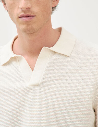 Pull manches longues ecru homme