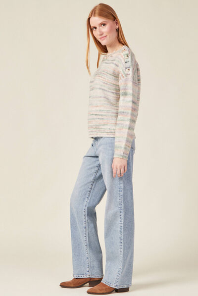 Pull éco-responsable vert foncé femme