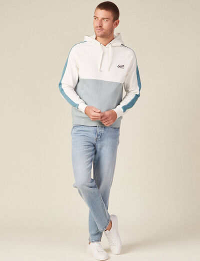 Sweat éco-responsable bleu gris homme