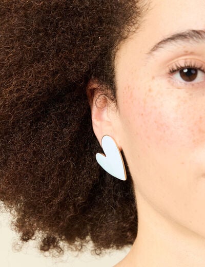 Boucles d'oreilles clous bleu ciel femme
