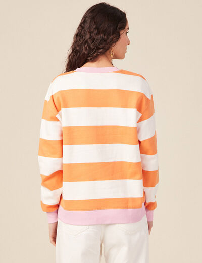 Sweat éco-responsable orange clair femme