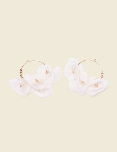 Boucles d'oreilles créoles blanc femme