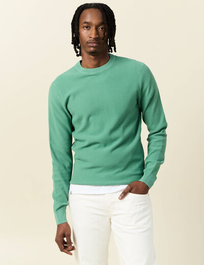 Pull éco-responsable vert homme