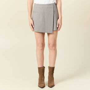 Jupe-short droite bleu marine femme