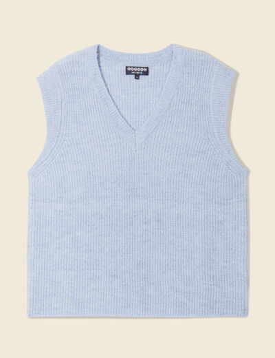 Pull éco-responsable bleu gris femme