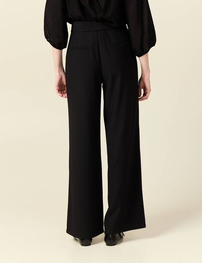 Pantalon large fluide noir femme