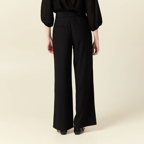 pantalon large fluide noir femme Pantalon large fluide noir femme
