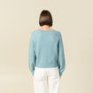Pull manches longues col rond gris femme