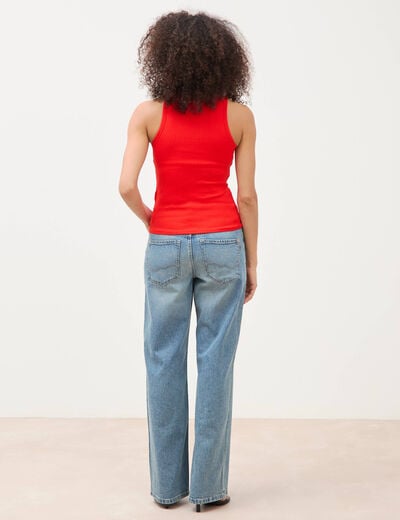 D&eacute;bardeur 2 en 1 avec brassi&egrave;re int&eacute;gr&eacute;e rouge femme