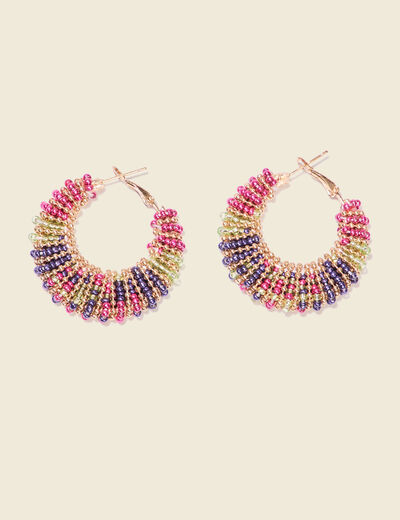 Boucles d'oreilles créoles multicolore femme