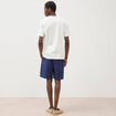 T-shirt col rond manches coudes en coton ecru homme