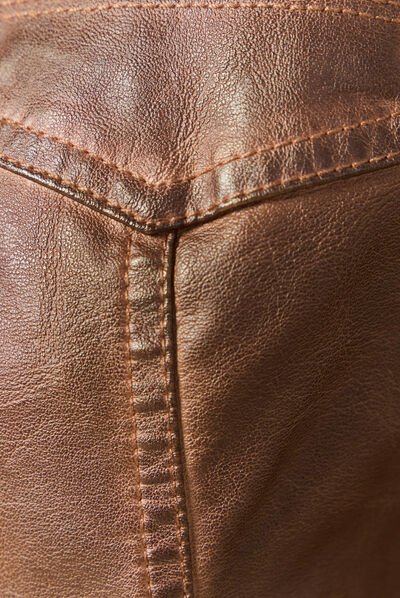 Veste cintrée zippée col rond marron femme