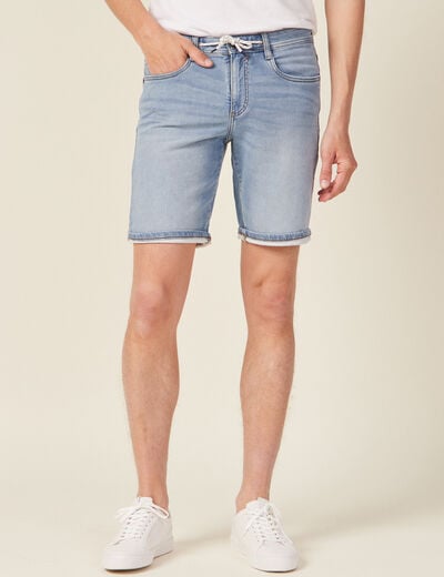 Bermuda éco-responsable denim bleach homme