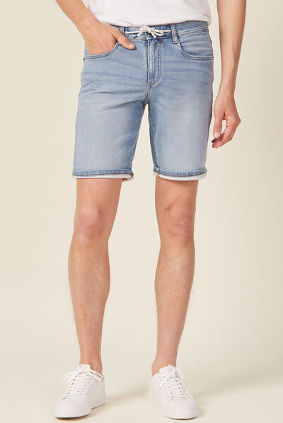 Bermuda éco-responsable denim bleach homme