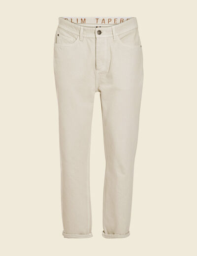 Jeans tapered 5 poches beige homme