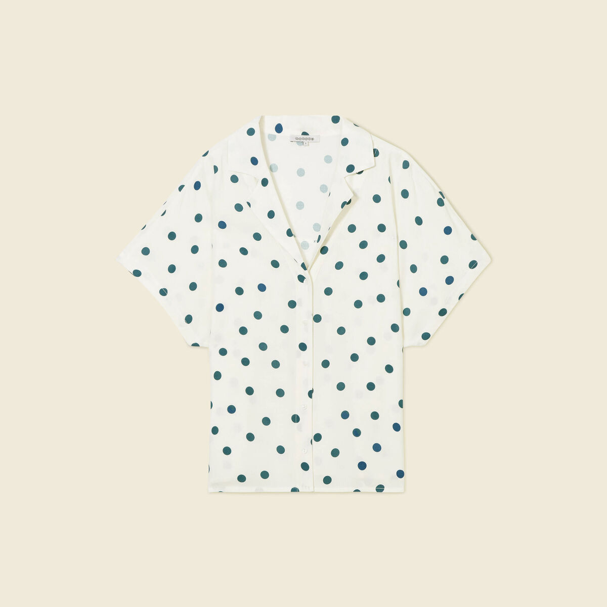 Chemise manches courtes bleu canard femme