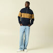 Sweat col montant manches longues bleu marine homme