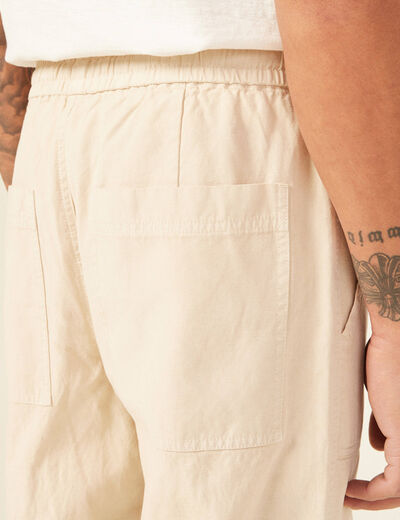 Pantalon chino à coulisse beige homme