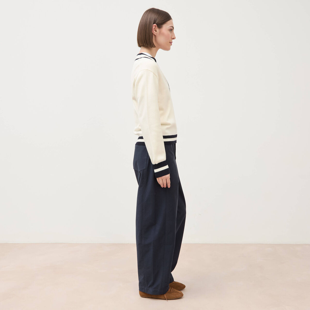 Pull manches longues ecru femme
