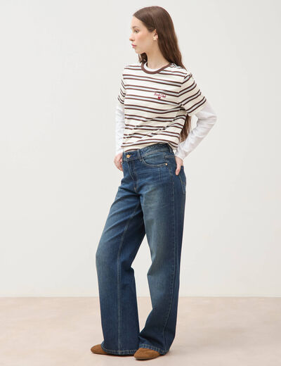 Jeans large taille standard denim stone femme
