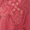 Blouse cintr&eacute;e dentelle manches longues rouge fonc&eacute; femme