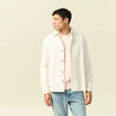 Surchemise courte droite en velours ecru homme