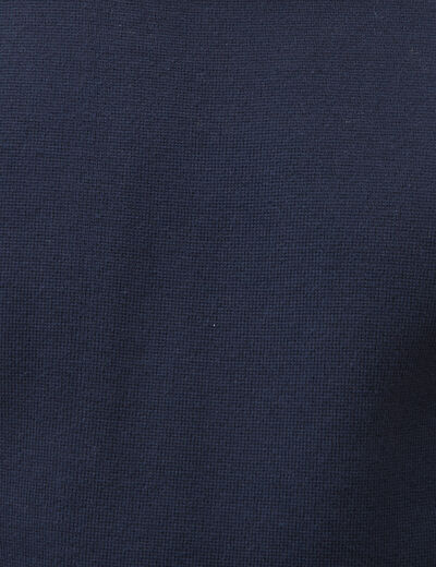 Pull droit fin col rond manches longues bleu marine homme