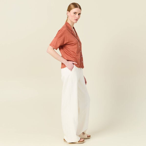 chemise manches courtes orange femme Chemise manches courtes orange femme