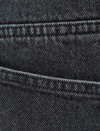 Jeans large longueur 32 en coton denim noir homme