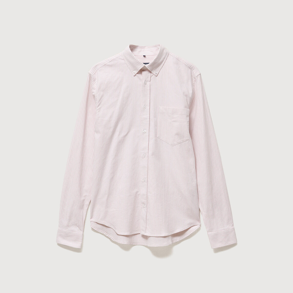 Chemise manches longues col am&eacute;ricain rose poudr&eacute;e homme
