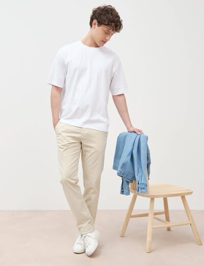 Pantalon chino slim gris homme