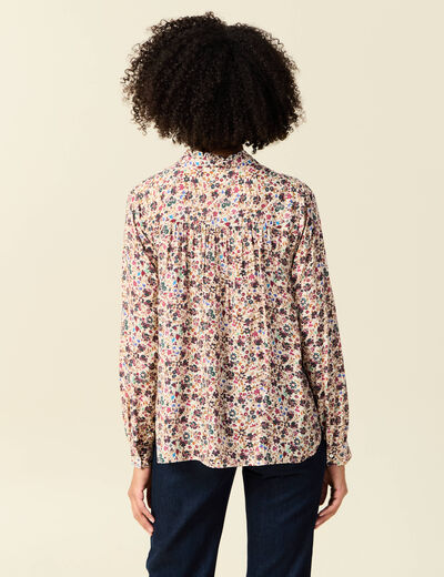 Blouse manches longues creme femme