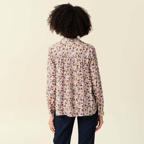 Blouse manches longues creme femme